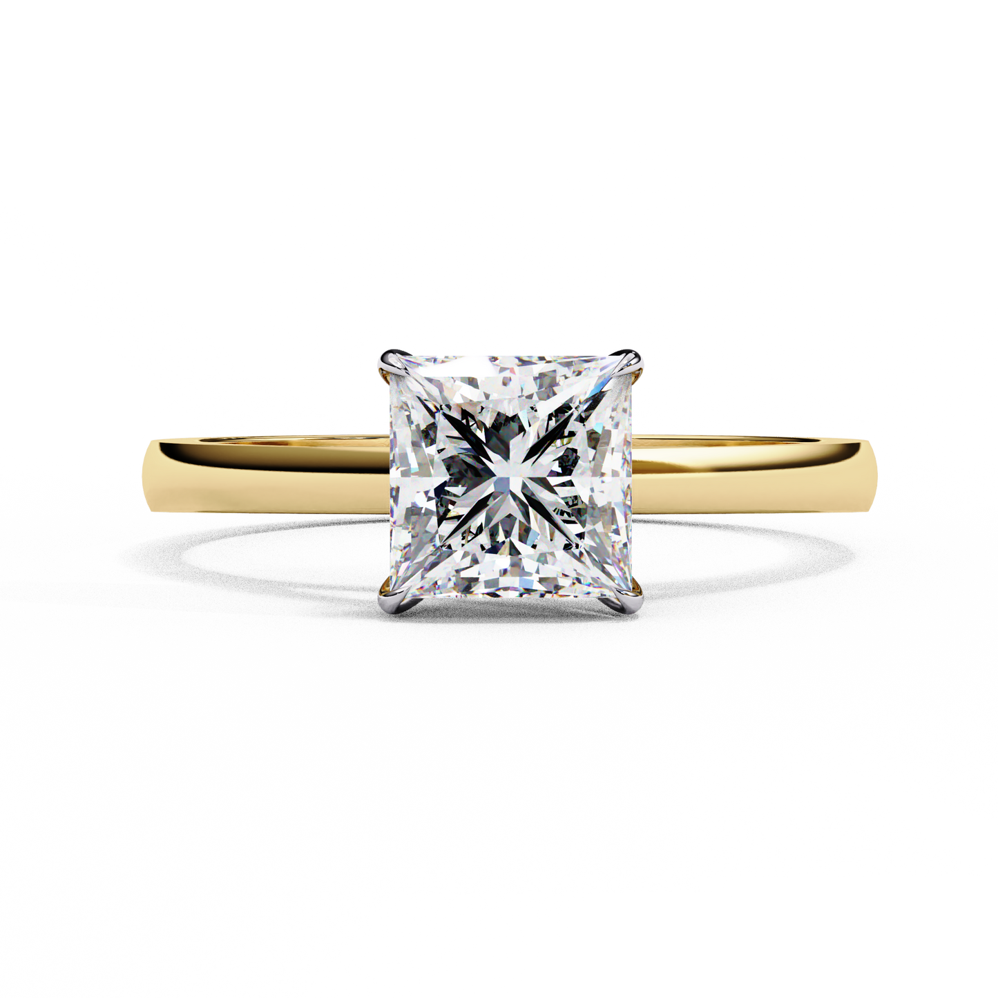 Clean and Classic Rose Gold Ring with Princess Cut Diamond, 1.04 CT Princess Cut Diamond Ring