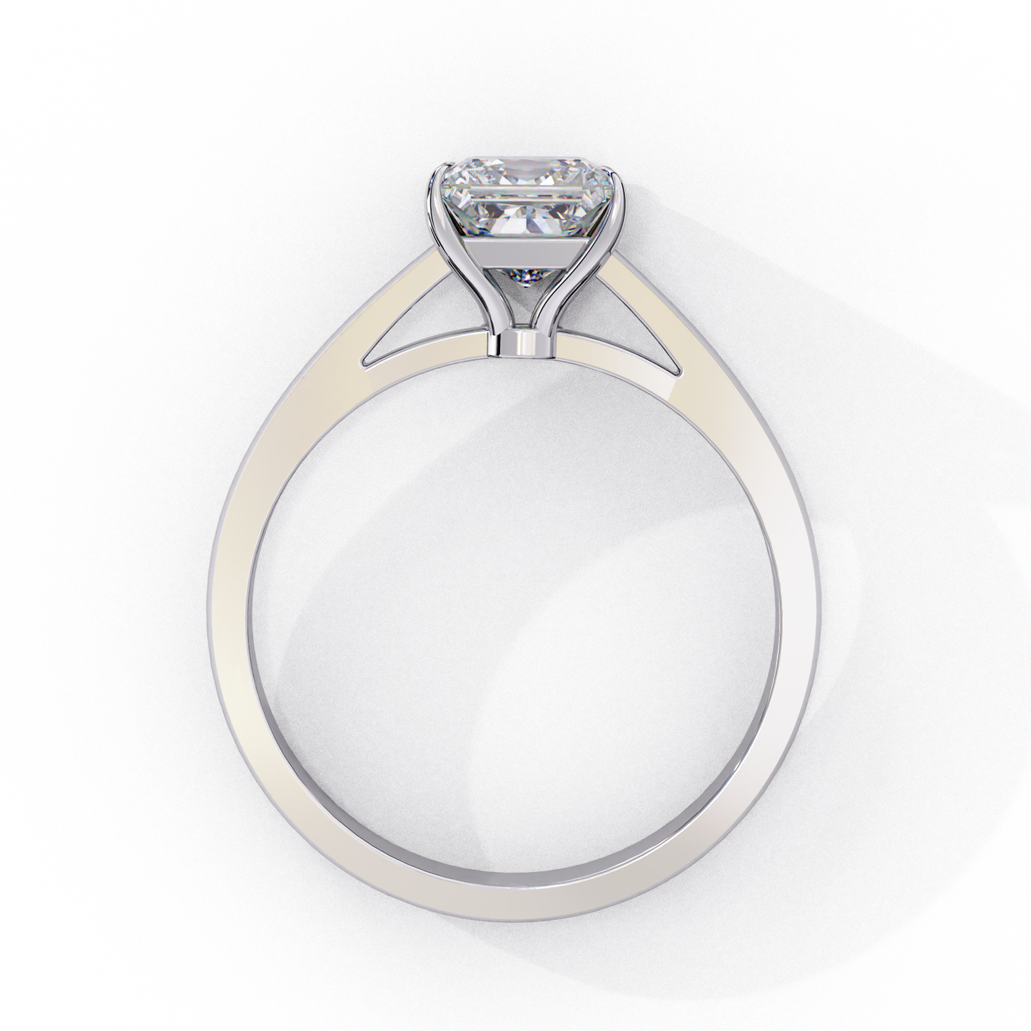 Clean and Classic Rose Gold Ring with Princess Cut Diamond, 1.04 CT Princess Cut Diamond Ring