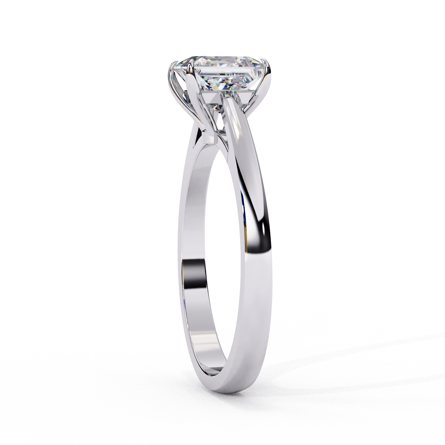 Clean and Classic Rose Gold Ring with Princess Cut Diamond, 1.04 CT Princess Cut Diamond Ring