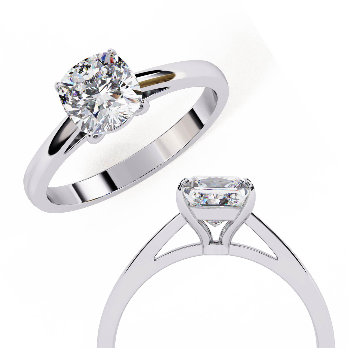 14K Rose Gold Cushion-Cut Solitaire Engagement Ring, 1.43 CT Cushion Cut Diamond Jewelry