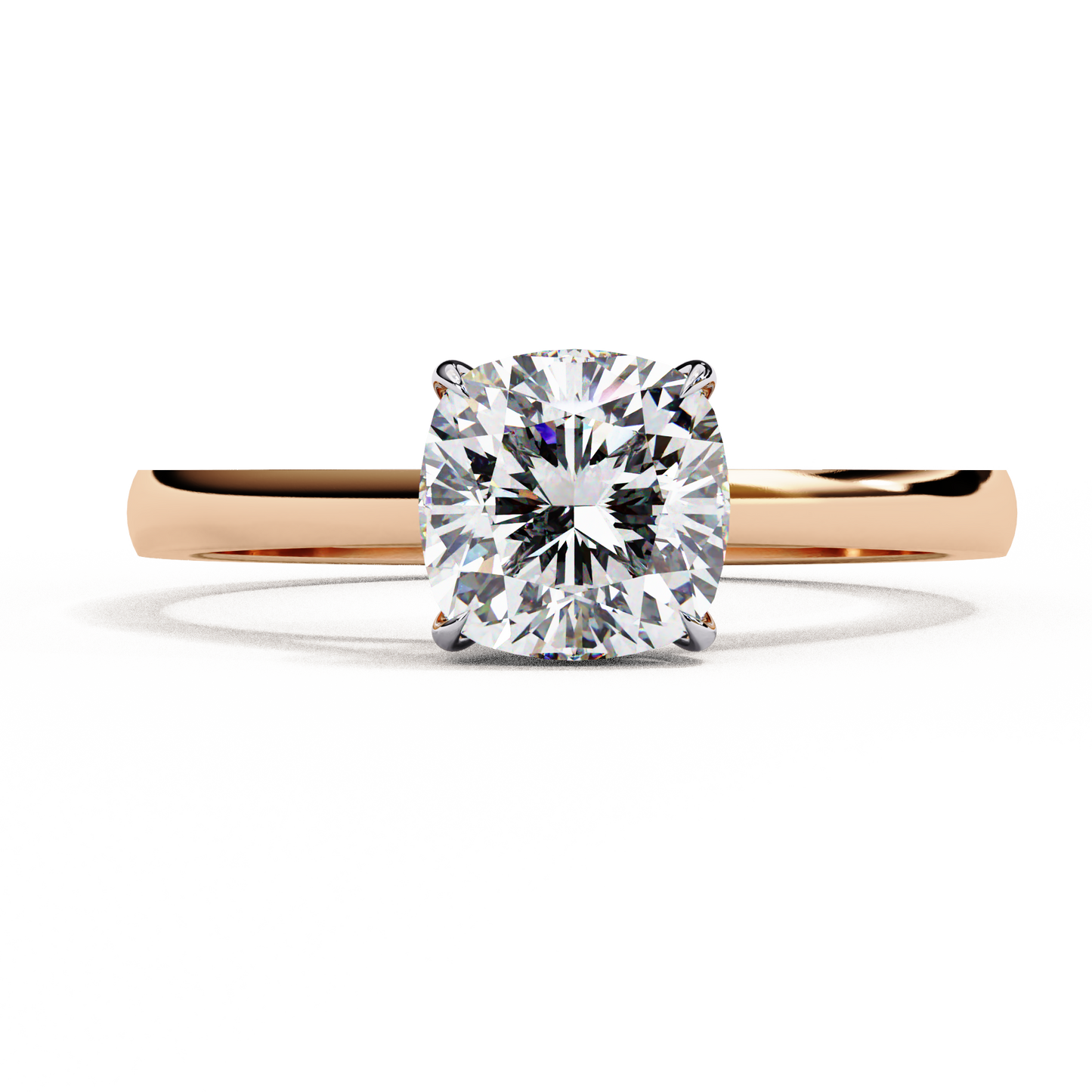 14K Rose Gold Cushion-Cut Solitaire Engagement Ring, 1.43 CT Cushion Cut Diamond Jewelry