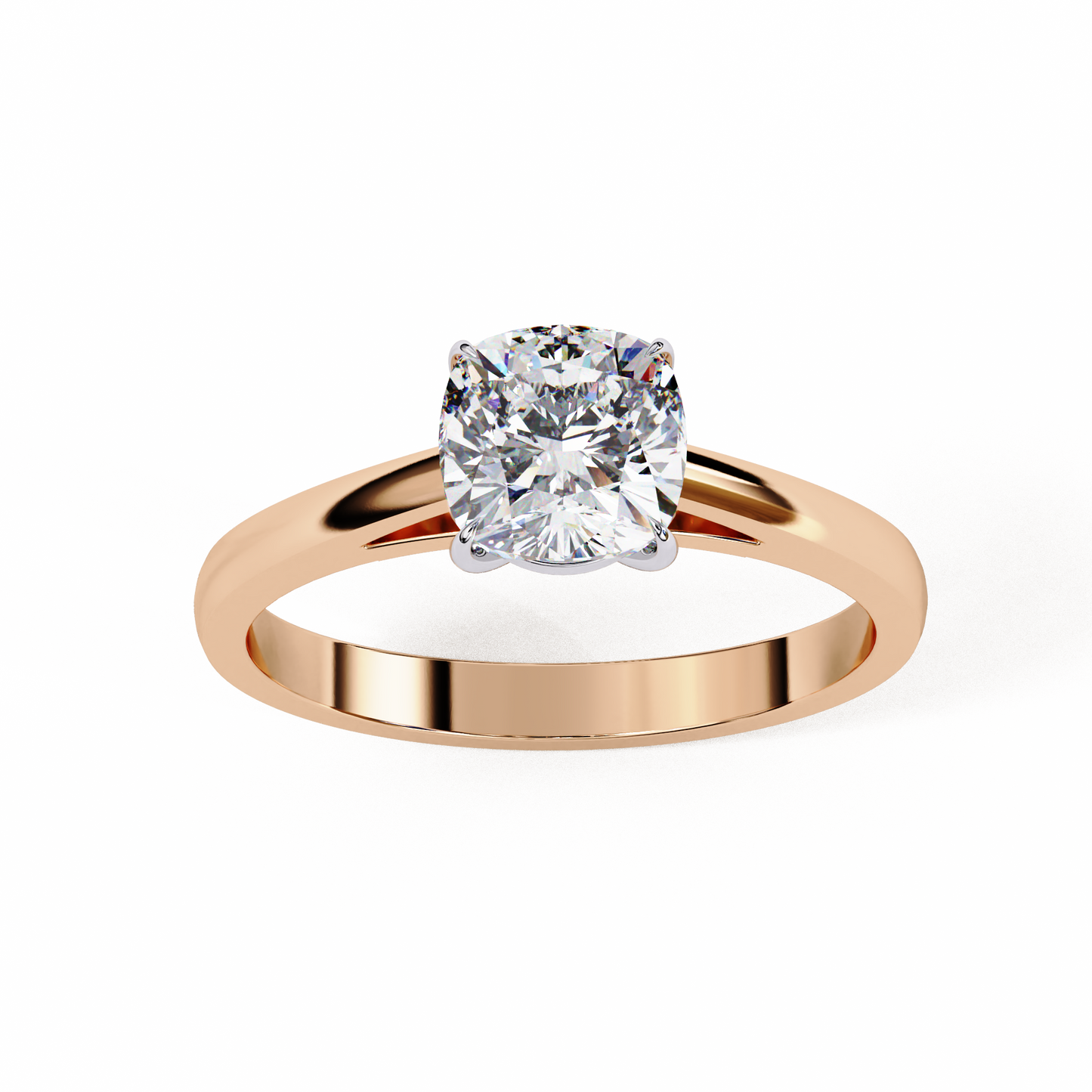 14K Rose Gold Cushion-Cut Solitaire Engagement Ring, 1.43 CT Cushion Cut Diamond Jewelry