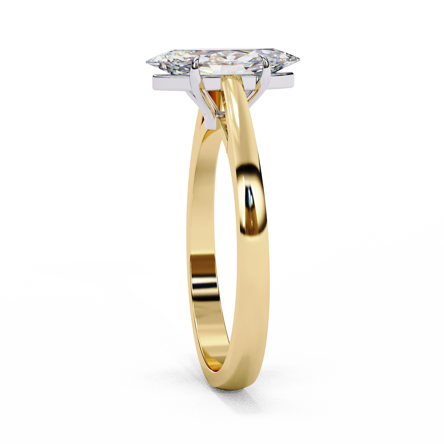 Lab-Grown Marquise Diamond Engagement Ring in Sleek 14k Gold , 0.86 CT Marquise Cut Diamond