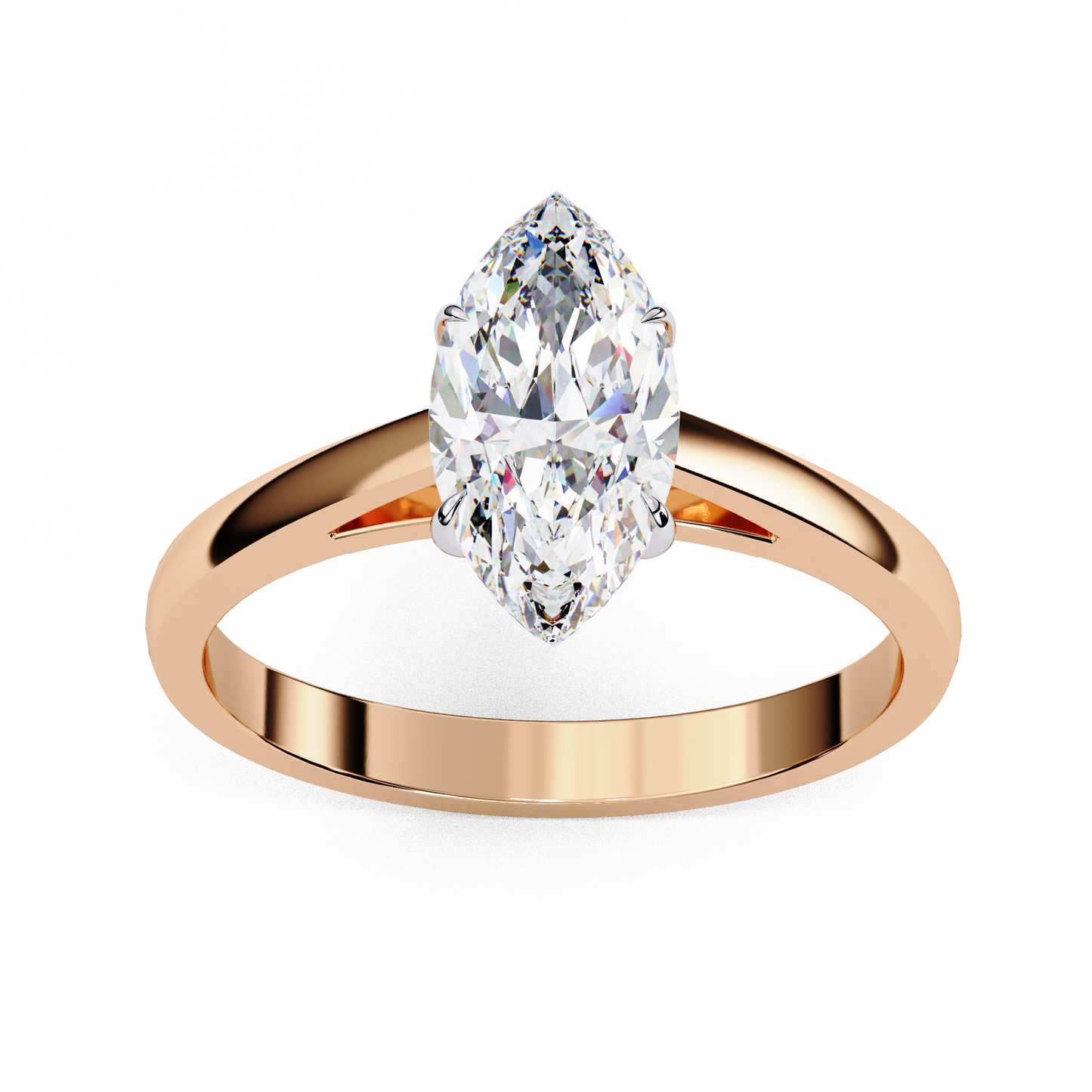 Lab-Grown Marquise Diamond Engagement Ring in Sleek 14k Gold , 0.86 CT Marquise Cut Diamond