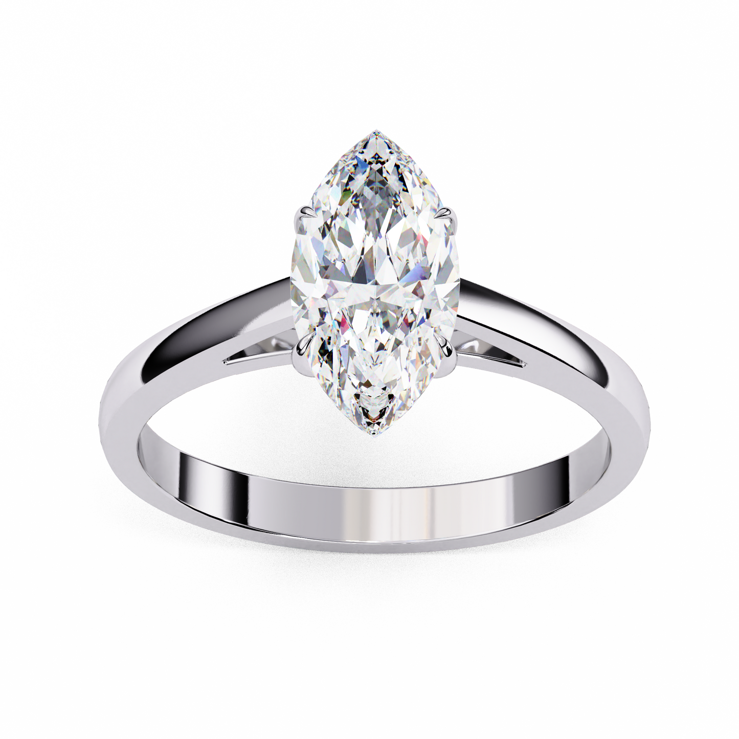 Lab-Grown Marquise Diamond Engagement Ring in Sleek 14k Gold , 0.86 CT Marquise Cut Diamond