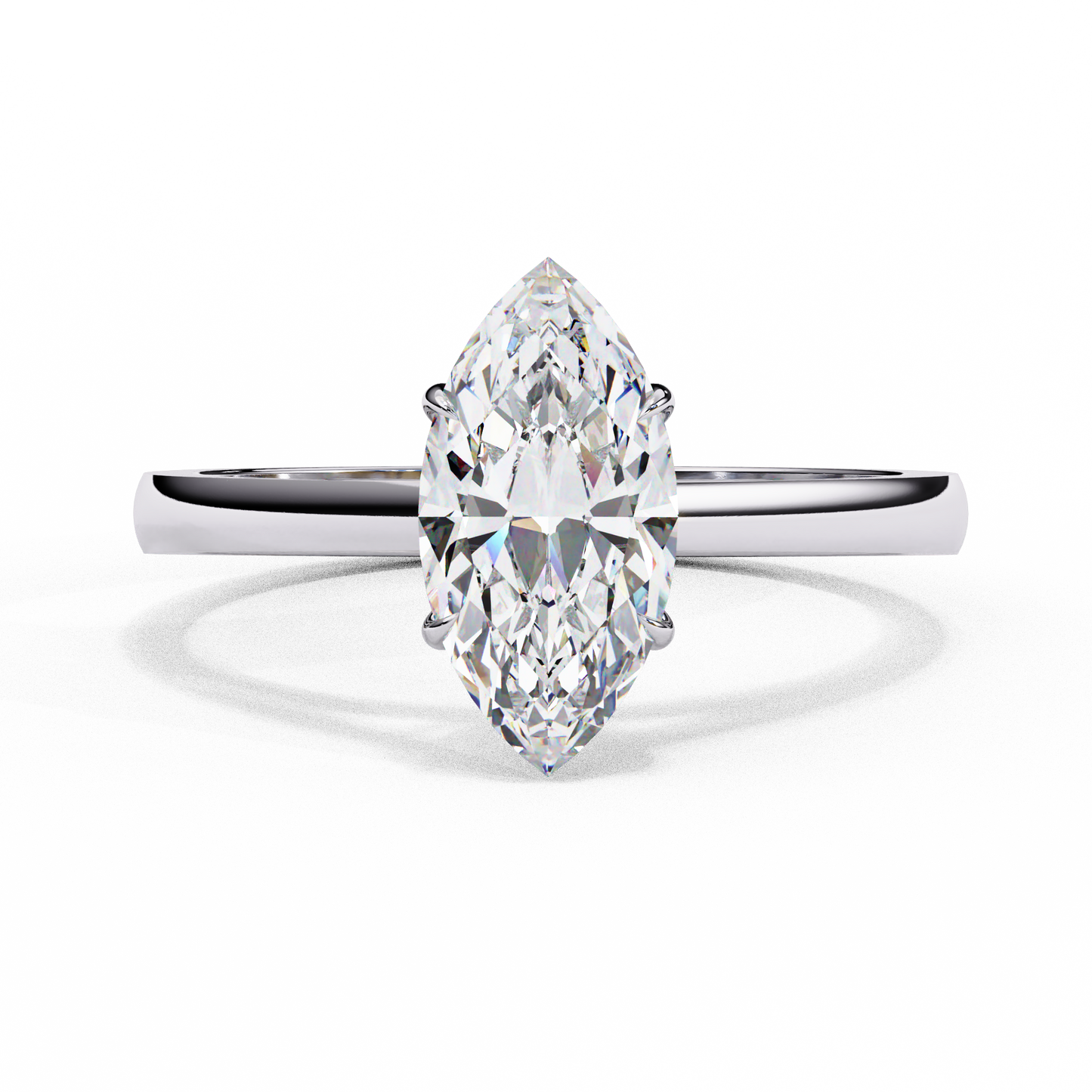 Lab-Grown Marquise Diamond Engagement Ring in Sleek 14k Gold , 0.86 CT Marquise Cut Diamond