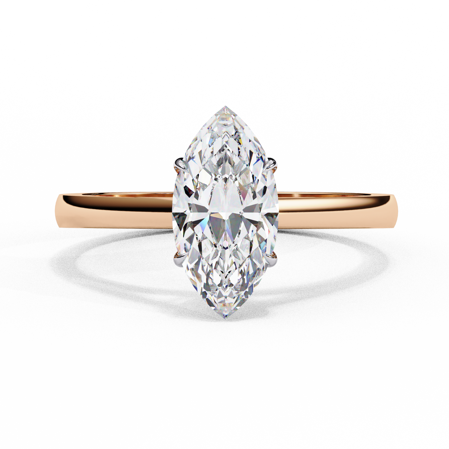 Lab-Grown Marquise Diamond Engagement Ring in Sleek 14k Gold , 0.86 CT Marquise Cut Diamond