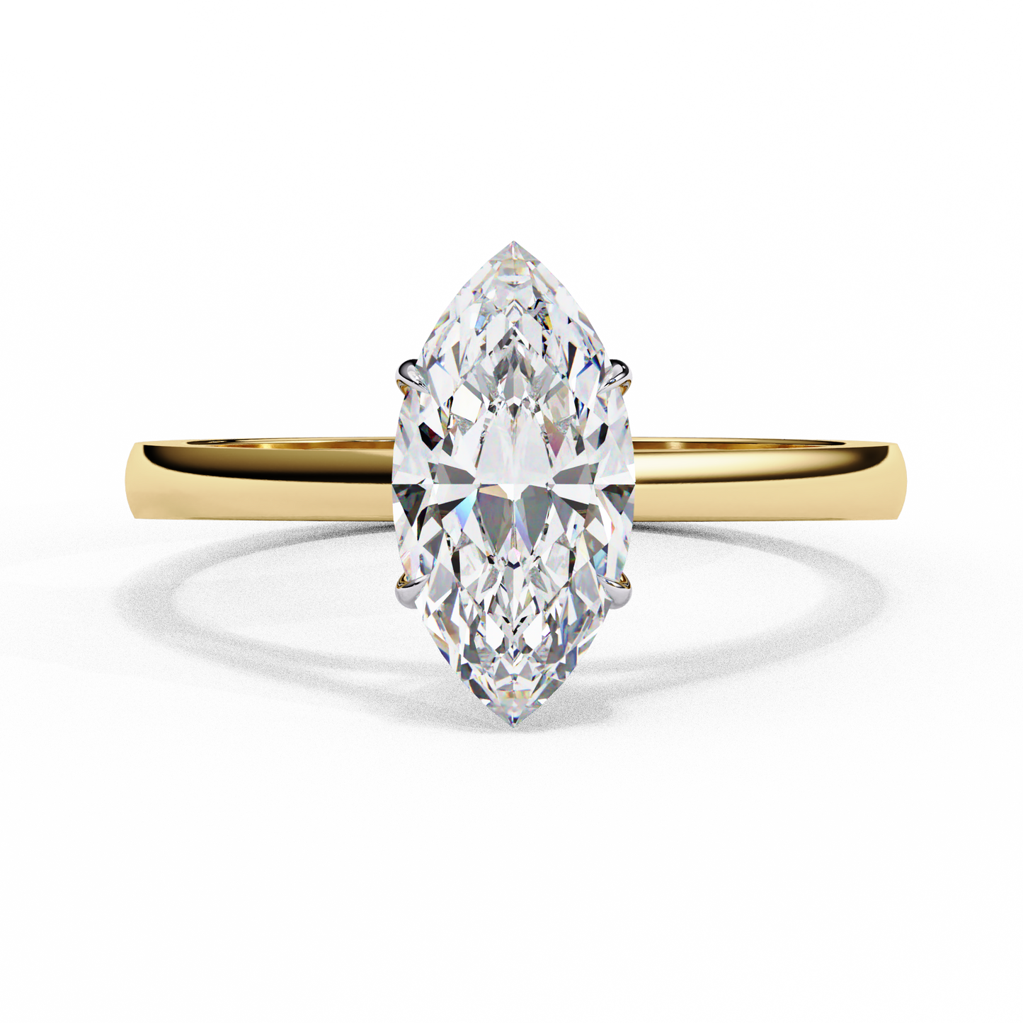 Lab-Grown Marquise Diamond Engagement Ring in Sleek 14k Gold , 0.86 CT Marquise Cut Diamond