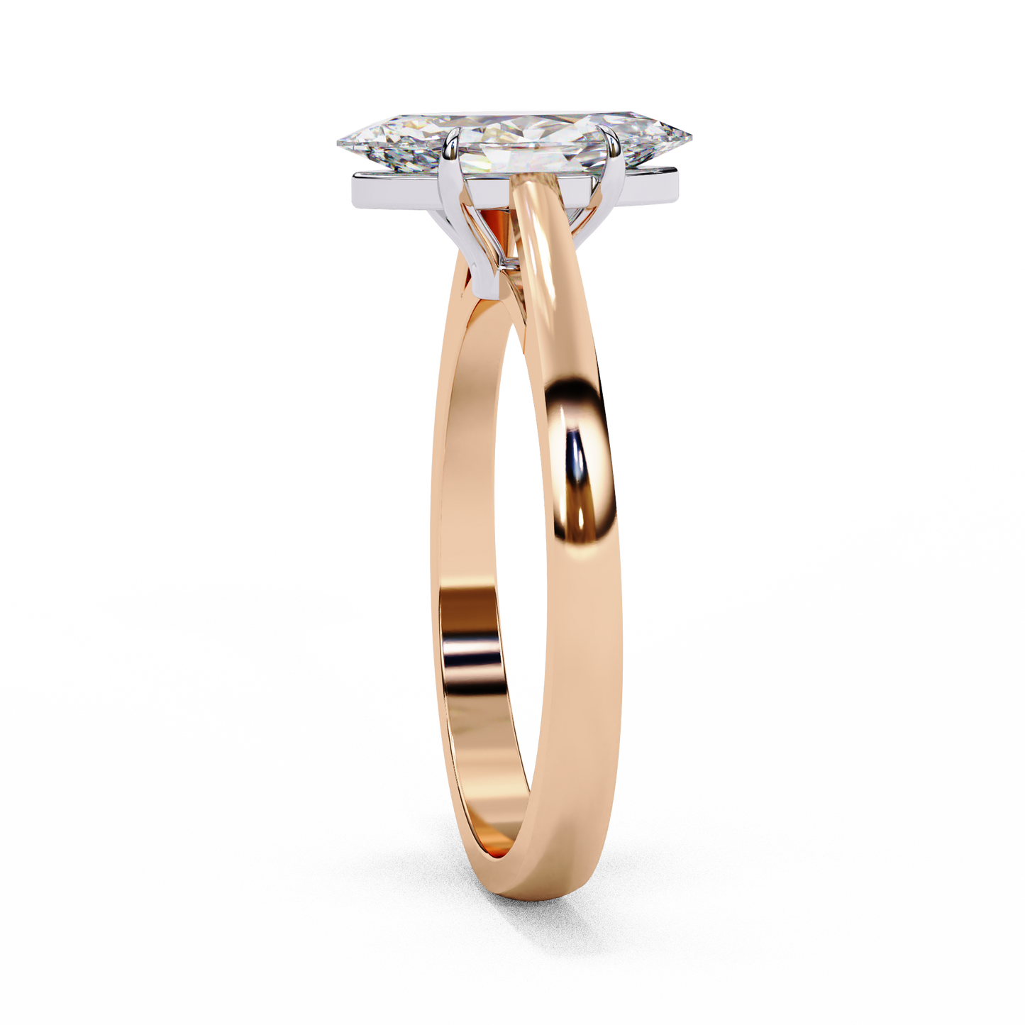 Lab-Grown Marquise Diamond Engagement Ring in Sleek 14k Gold , 0.86 CT Marquise Cut Diamond