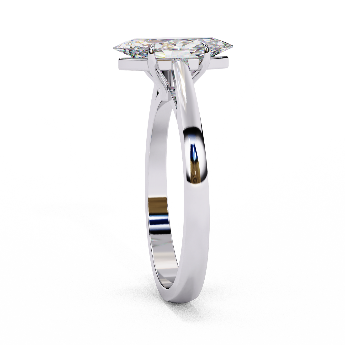 Lab-Grown Marquise Diamond Engagement Ring in Sleek 14k Gold , 0.86 CT Marquise Cut Diamond