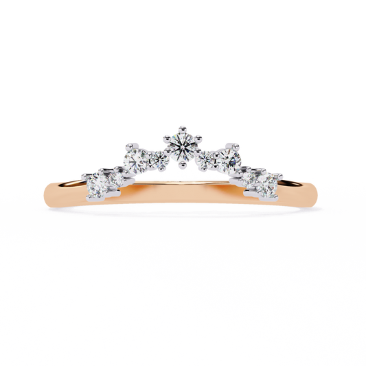 Sustainable Sparkle: Lab-Grown Diamond Tiara Ring , 14k Gold Ring