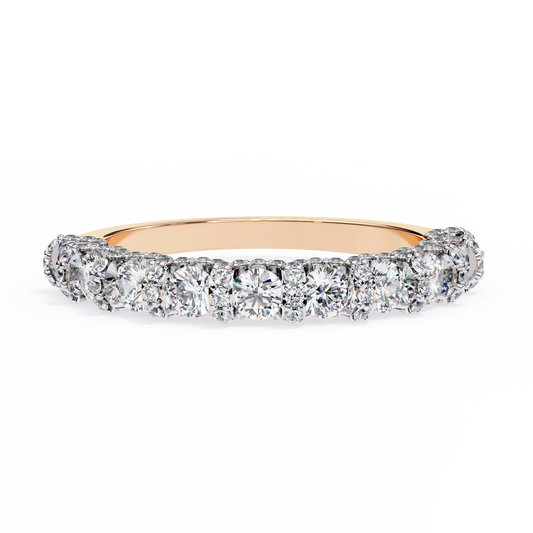 Infinite Sparkle: Exquisite Lab-Grown Diamond Band Set in Elegant Rose Gold for a Timeless Statement