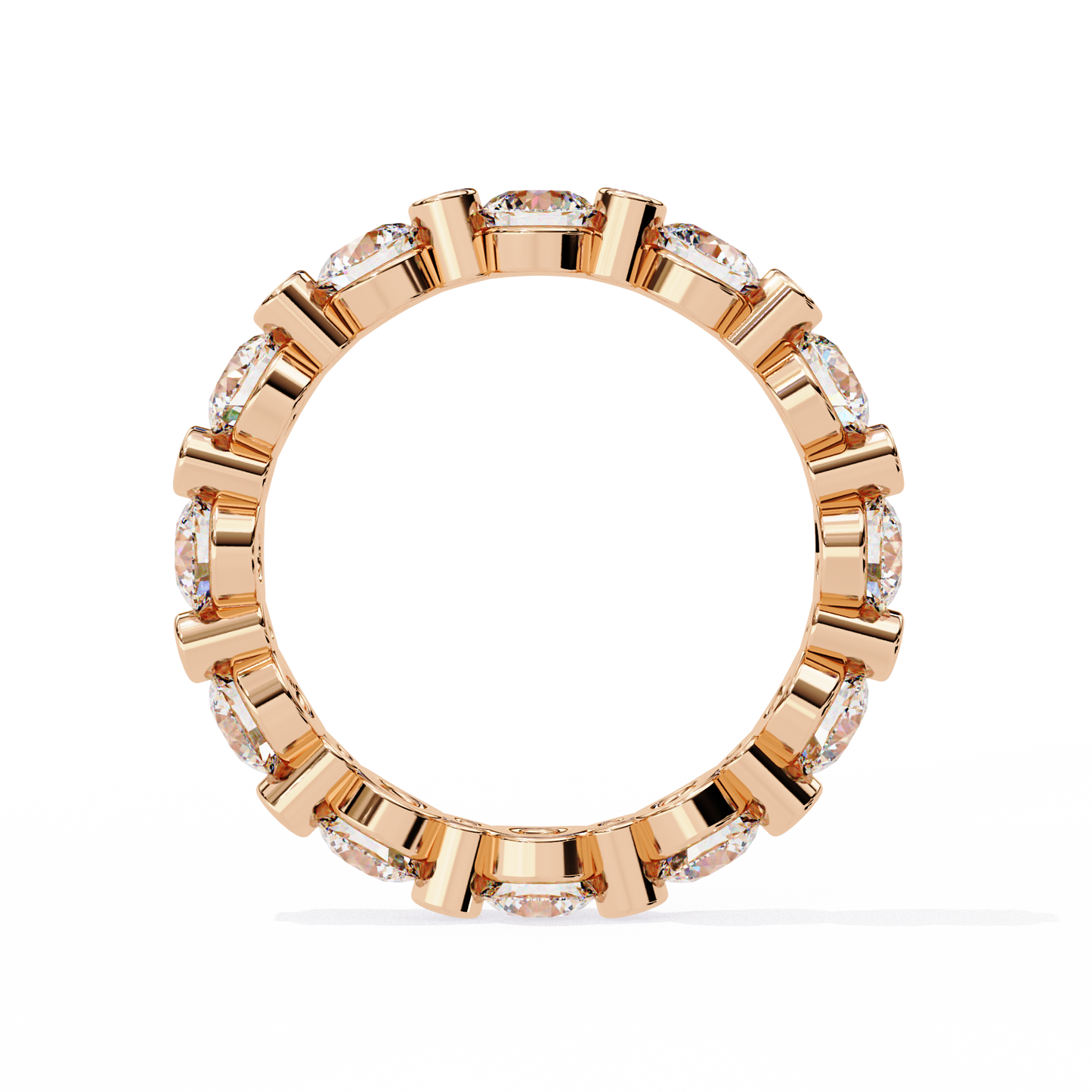 Bold Bezel-Set Lab Diamond Band , Round Cut Lab Grown Diamond Ring