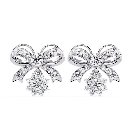 2.21 Ct Lab grown Diamond Bow Tie Drop Earrings