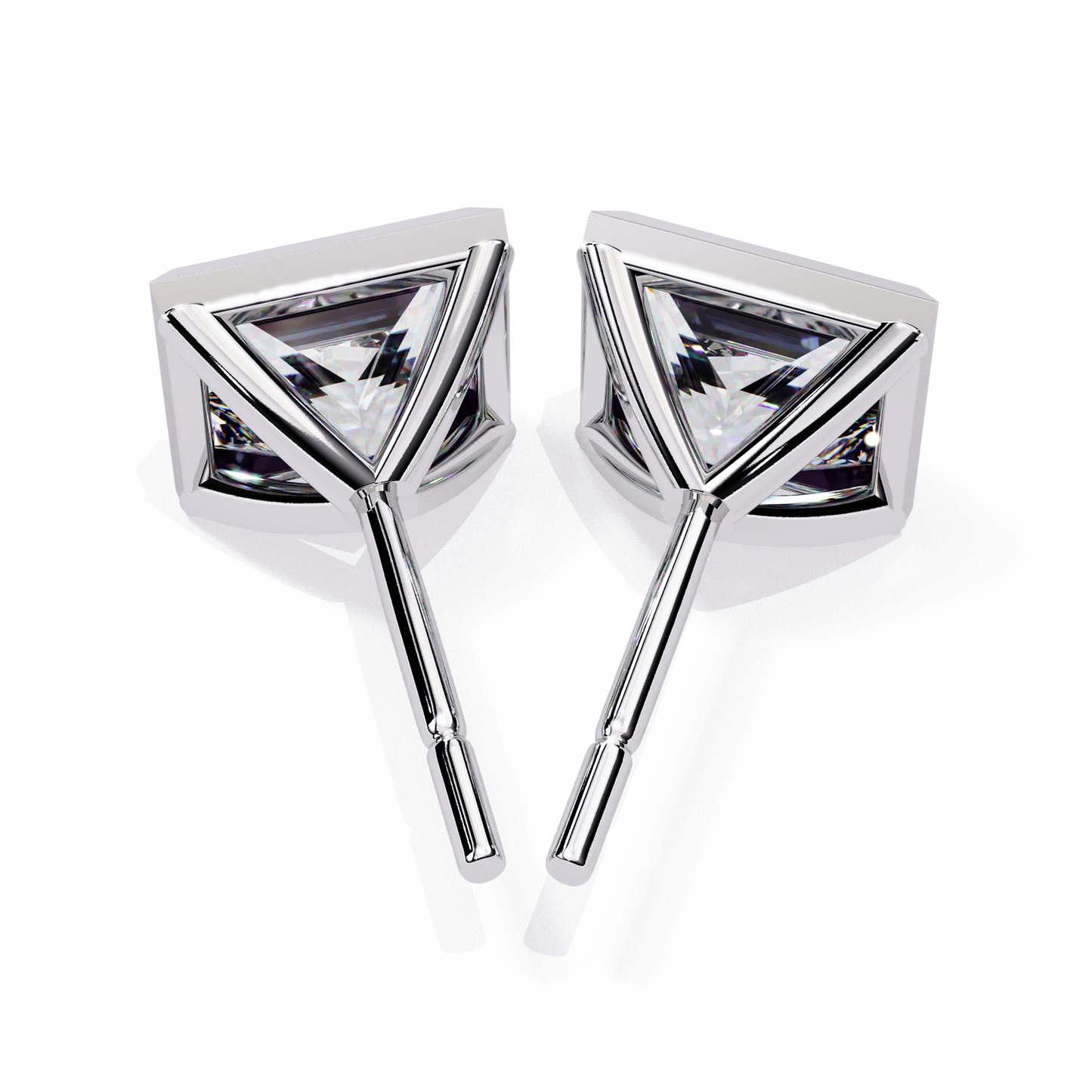 Elegant Bezel Princess Solitaire Earrings – 1.77 Ct Lab‑Grown diamond Brilliance
