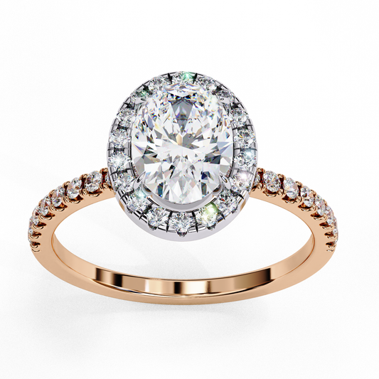 Oval Cut Lab Grown Diamond Engagement Ring , 1.09 CT Oval Cut Lab Grown Diamond Ring
