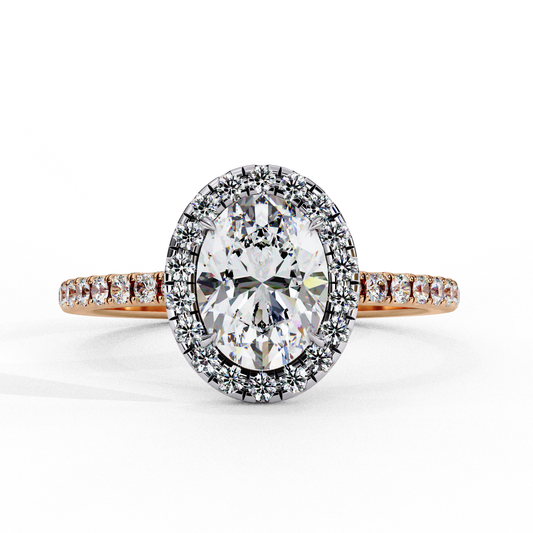 Oval Cut Lab Grown Diamond Engagement Ring , 1.09 CT Oval Cut Lab Grown Diamond Ring