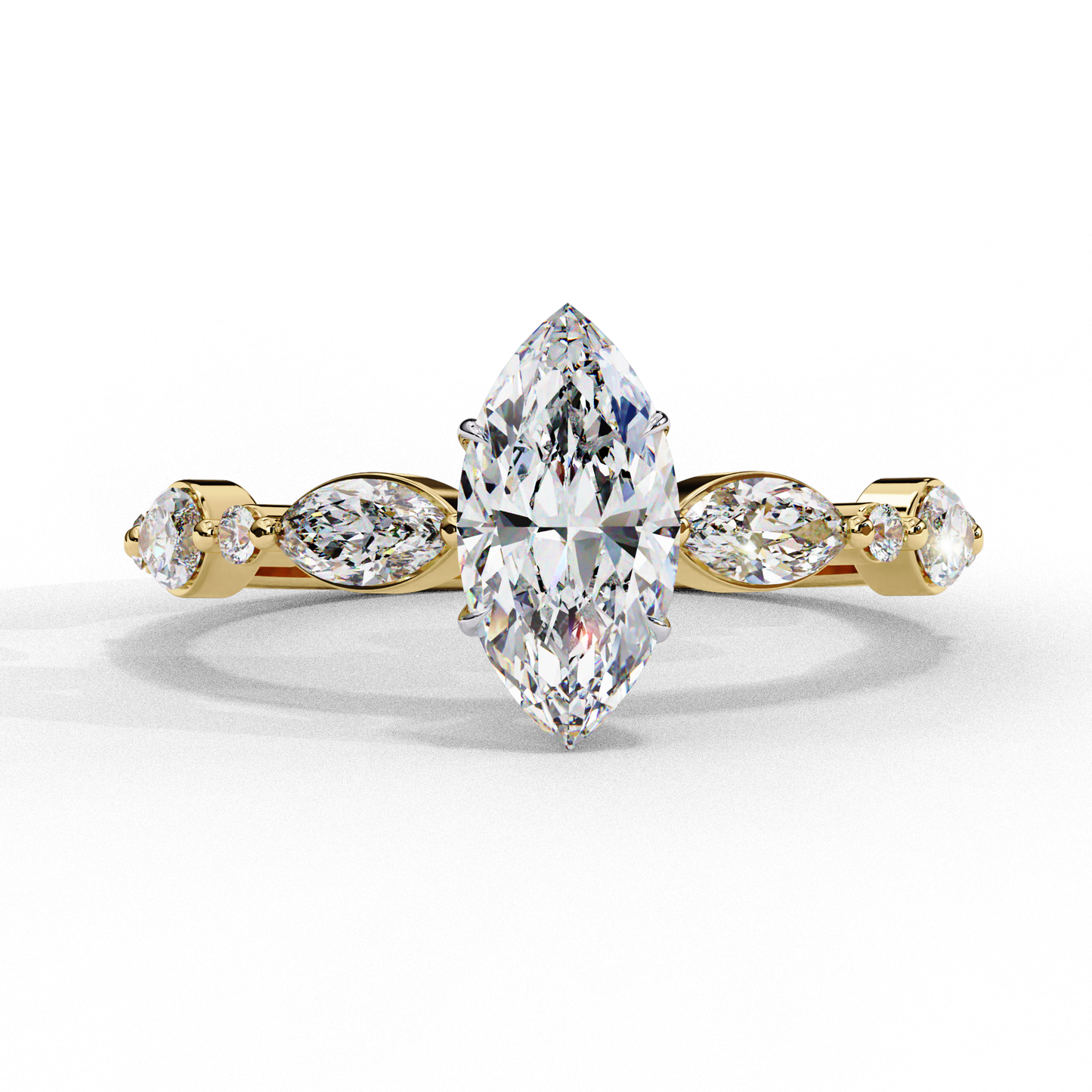 0.82 CT Pear Cut Lab Certified Diamond Ring, Marquise Cut Floating Shank Lab Grown Diamond Wedding Ring, Sustainable Luxury