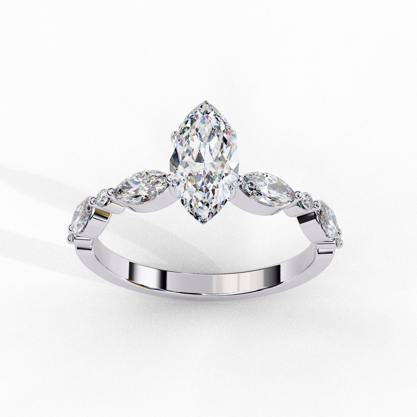 0.82 CT Pear Cut Lab Certified Diamond Ring, Marquise Cut Floating Shank Lab Grown Diamond Wedding Ring, Sustainable Luxury