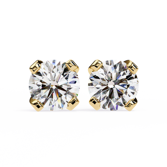 2.57ct Round Lab-Grown Diamond Stud Earrings – Classic 4-Prong