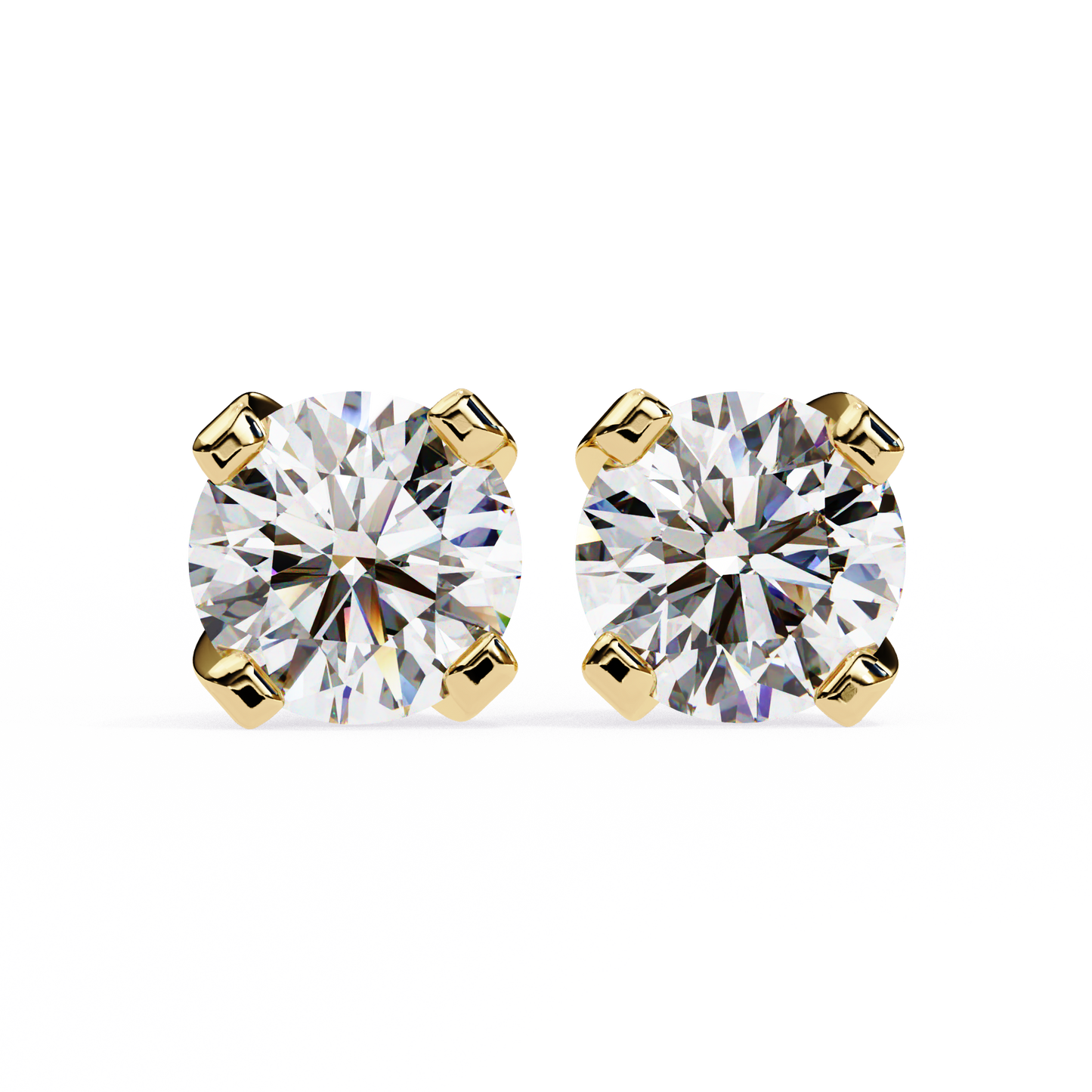 2.57ct Round Lab-Grown Diamond Stud Earrings – Classic 4-Prong