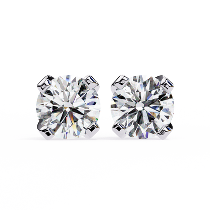 2.57ct Round Lab-Grown Diamond Stud Earrings – Classic 4-Prong