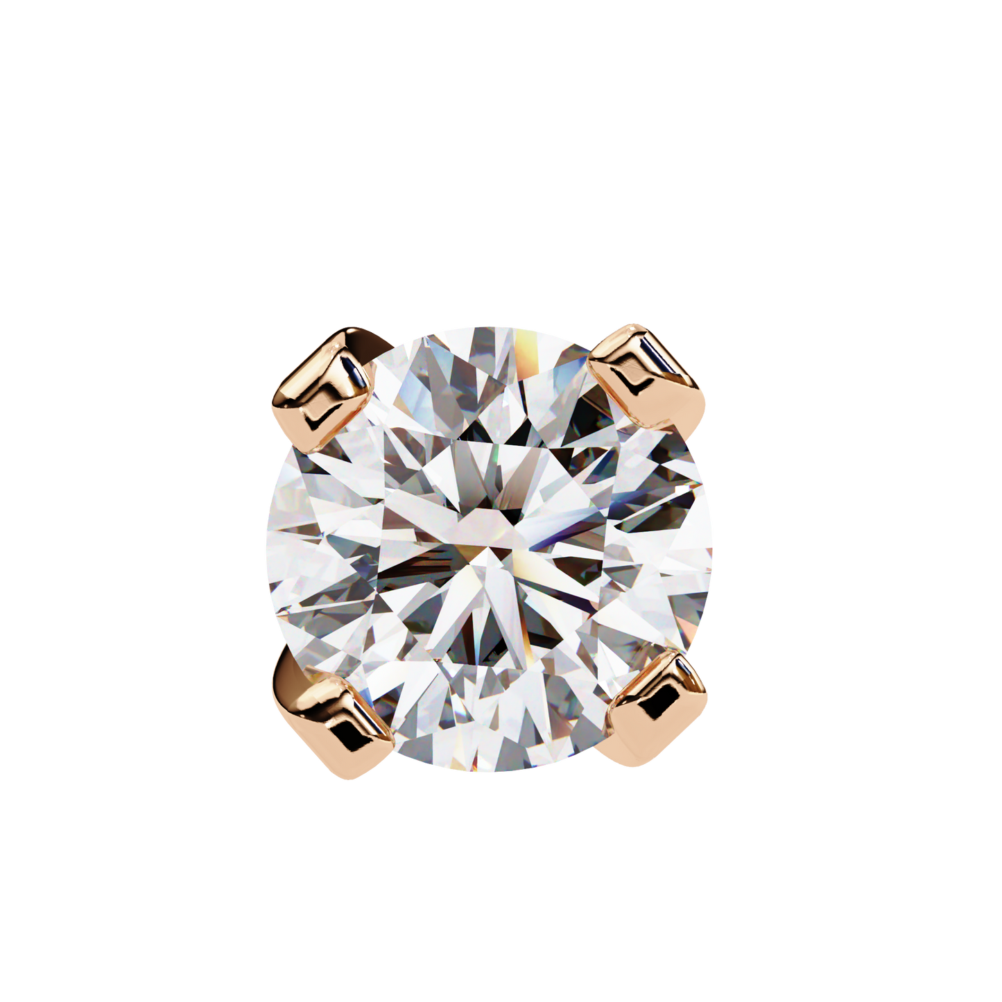 2.57ct Round Lab-Grown Diamond Stud Earrings – Classic 4-Prong