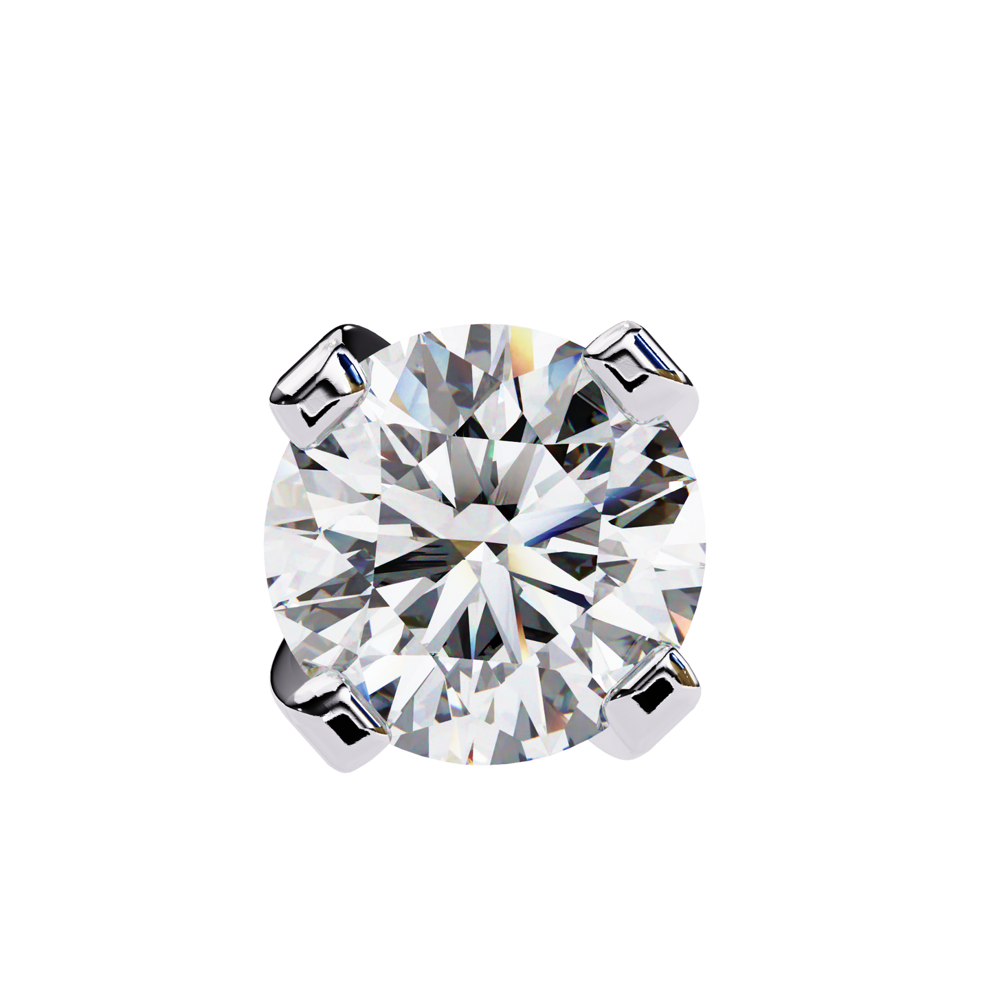 2.57ct Round Lab-Grown Diamond Stud Earrings – Classic 4-Prong