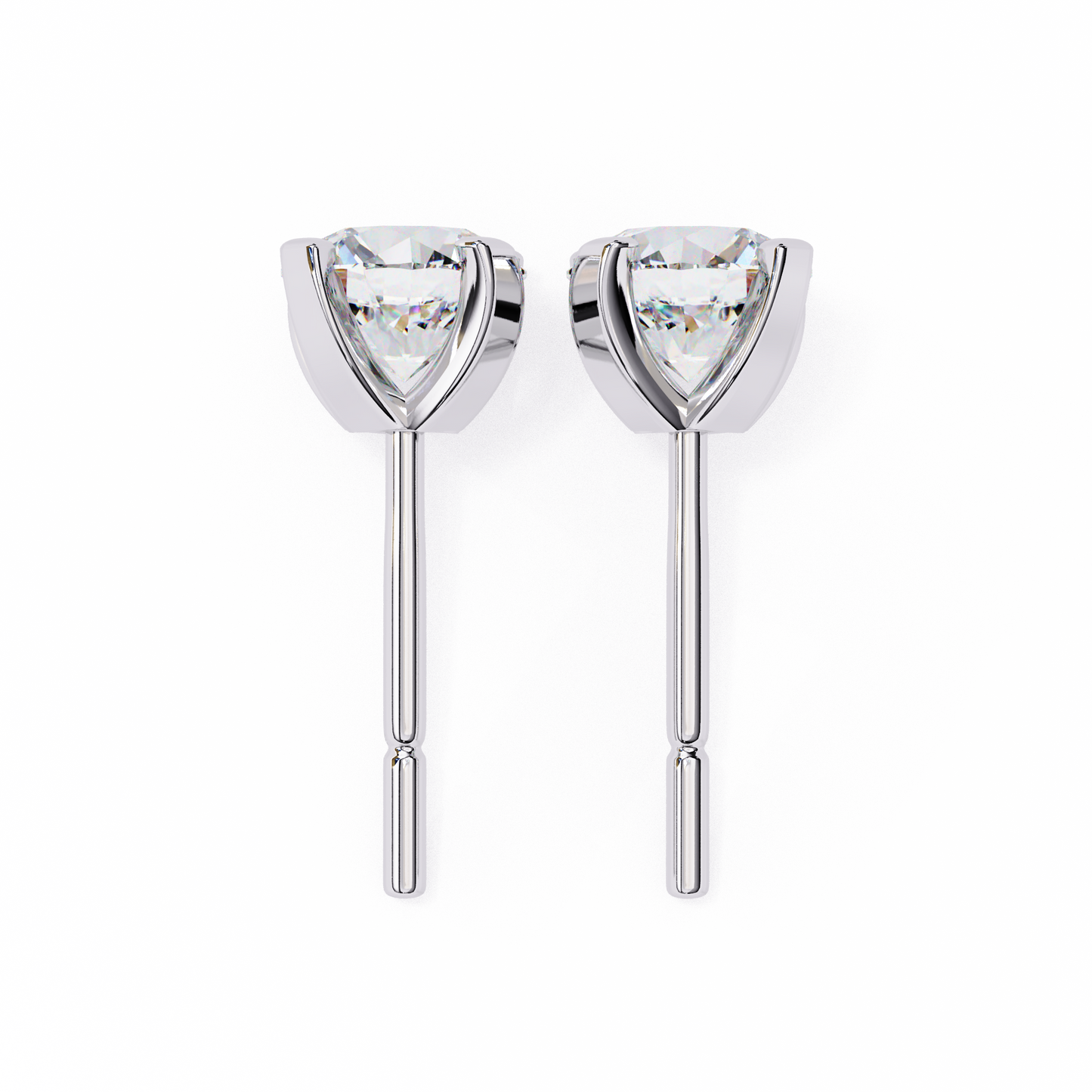 2.57ct Round Lab-Grown Diamond Stud Earrings – Classic 4-Prong