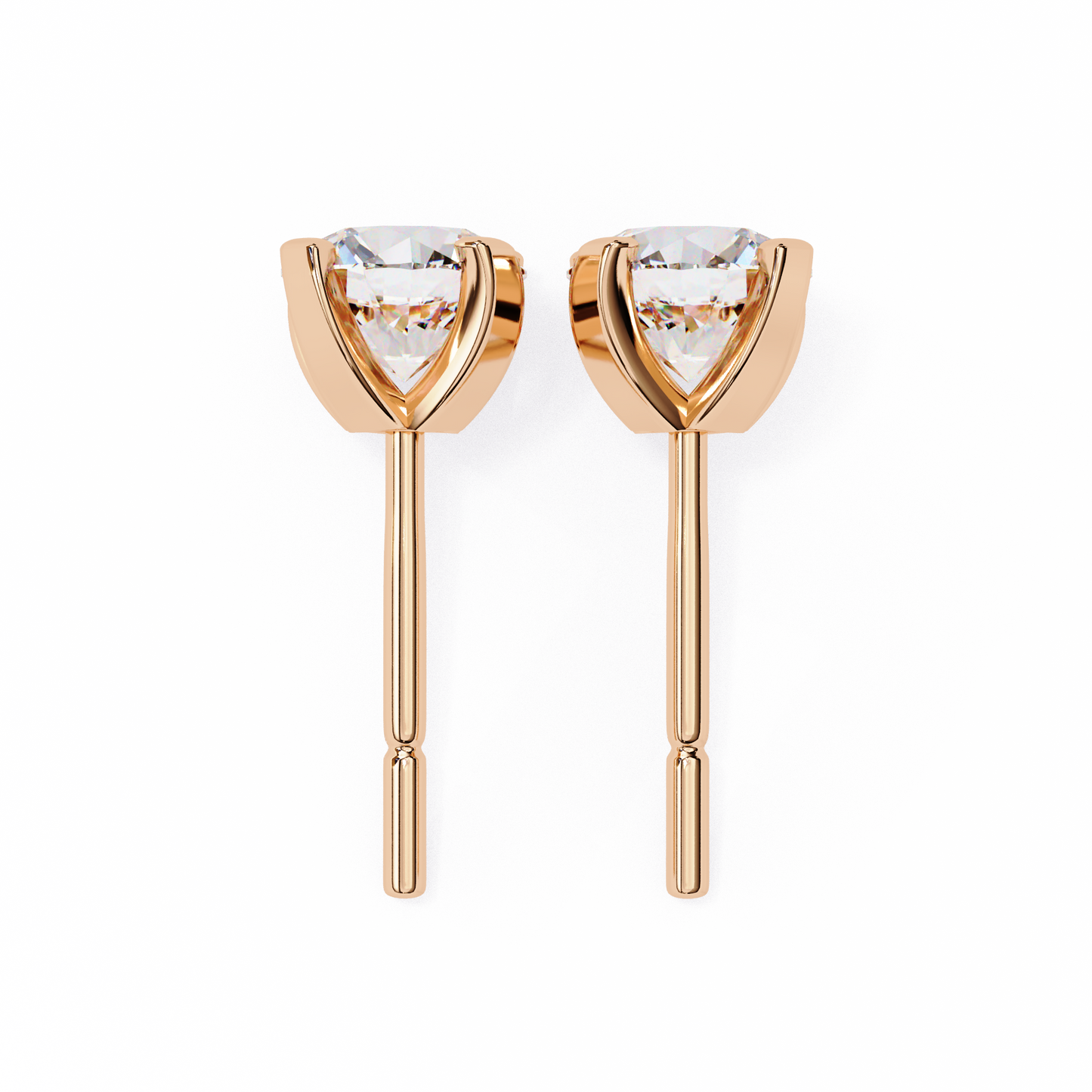 2.57ct Round Lab-Grown Diamond Stud Earrings – Classic 4-Prong