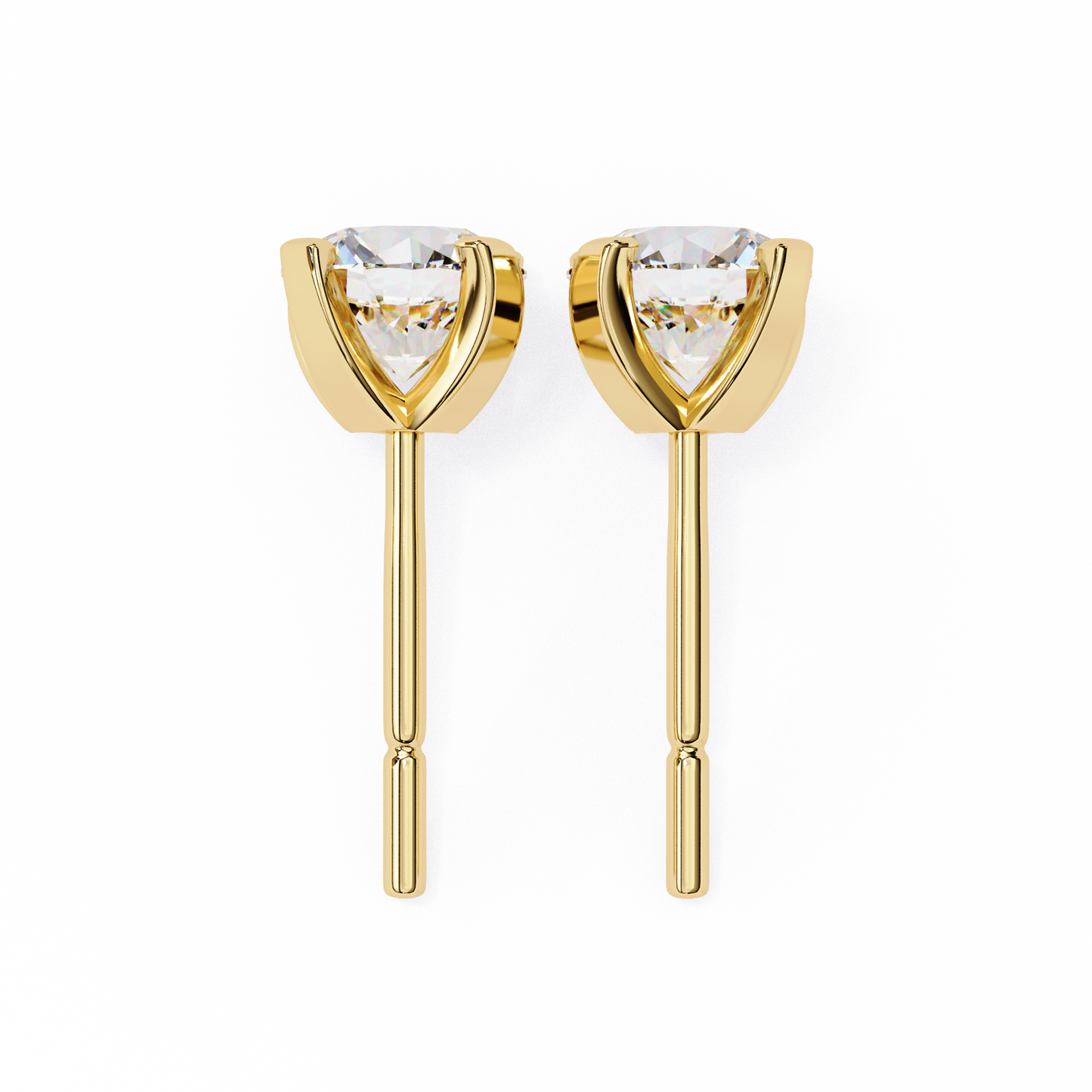2.57ct Round Lab-Grown Diamond Stud Earrings – Classic 4-Prong