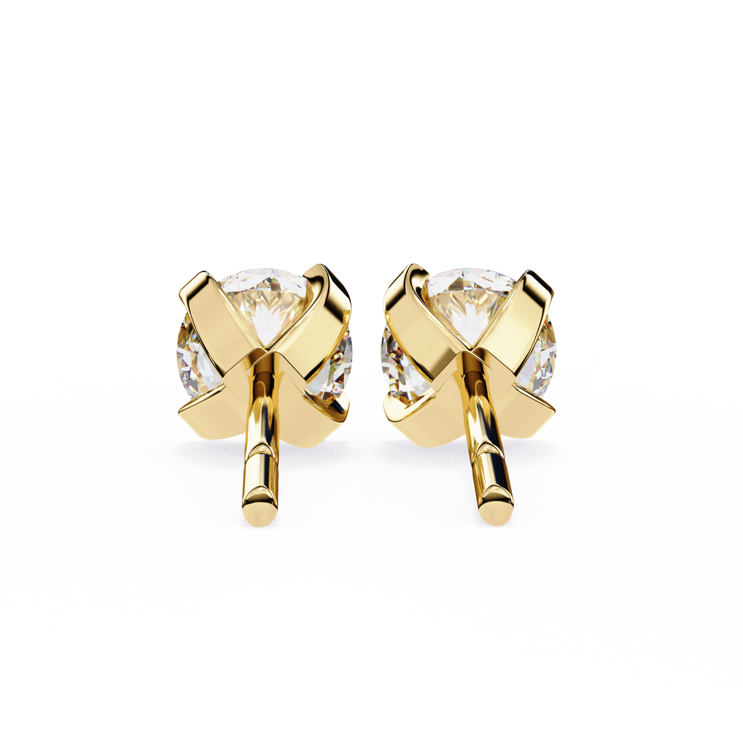 2.57ct Round Lab-Grown Diamond Stud Earrings – Classic 4-Prong