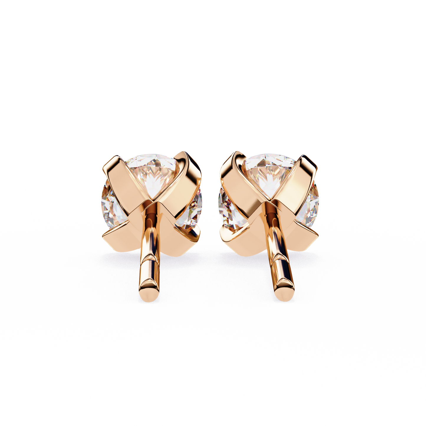 2.57ct Round Lab-Grown Diamond Stud Earrings – Classic 4-Prong