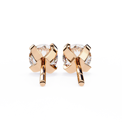 2.57ct Round Lab-Grown Diamond Stud Earrings – Classic 4-Prong