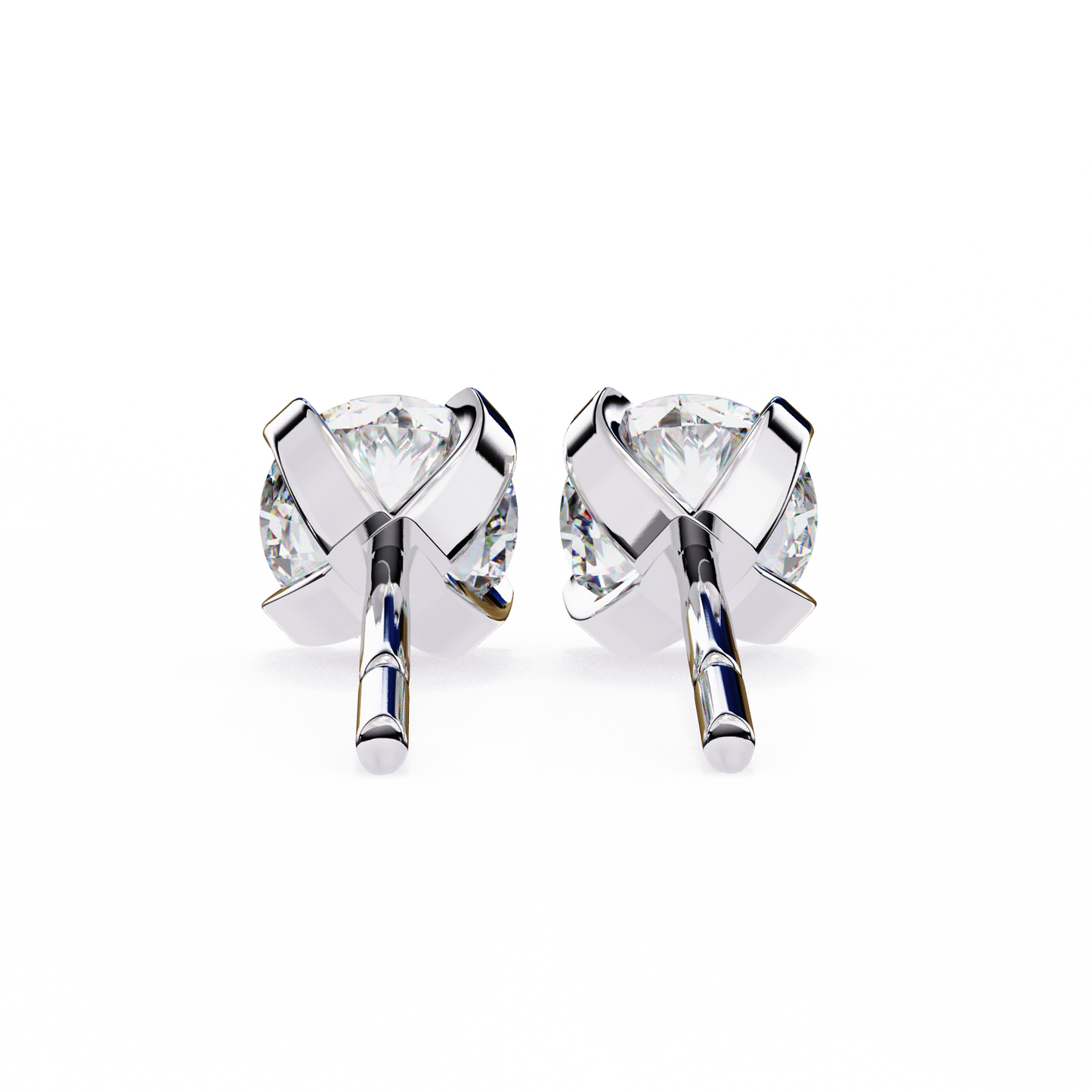 2.57ct Round Lab-Grown Diamond Stud Earrings – Classic 4-Prong