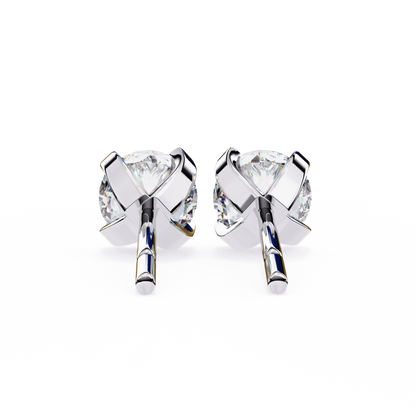 2.57ct Round Lab-Grown Diamond Stud Earrings – Classic 4-Prong