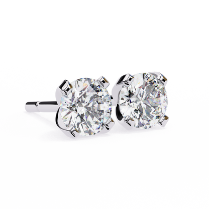 2.57ct Round Lab-Grown Diamond Stud Earrings – Classic 4-Prong
