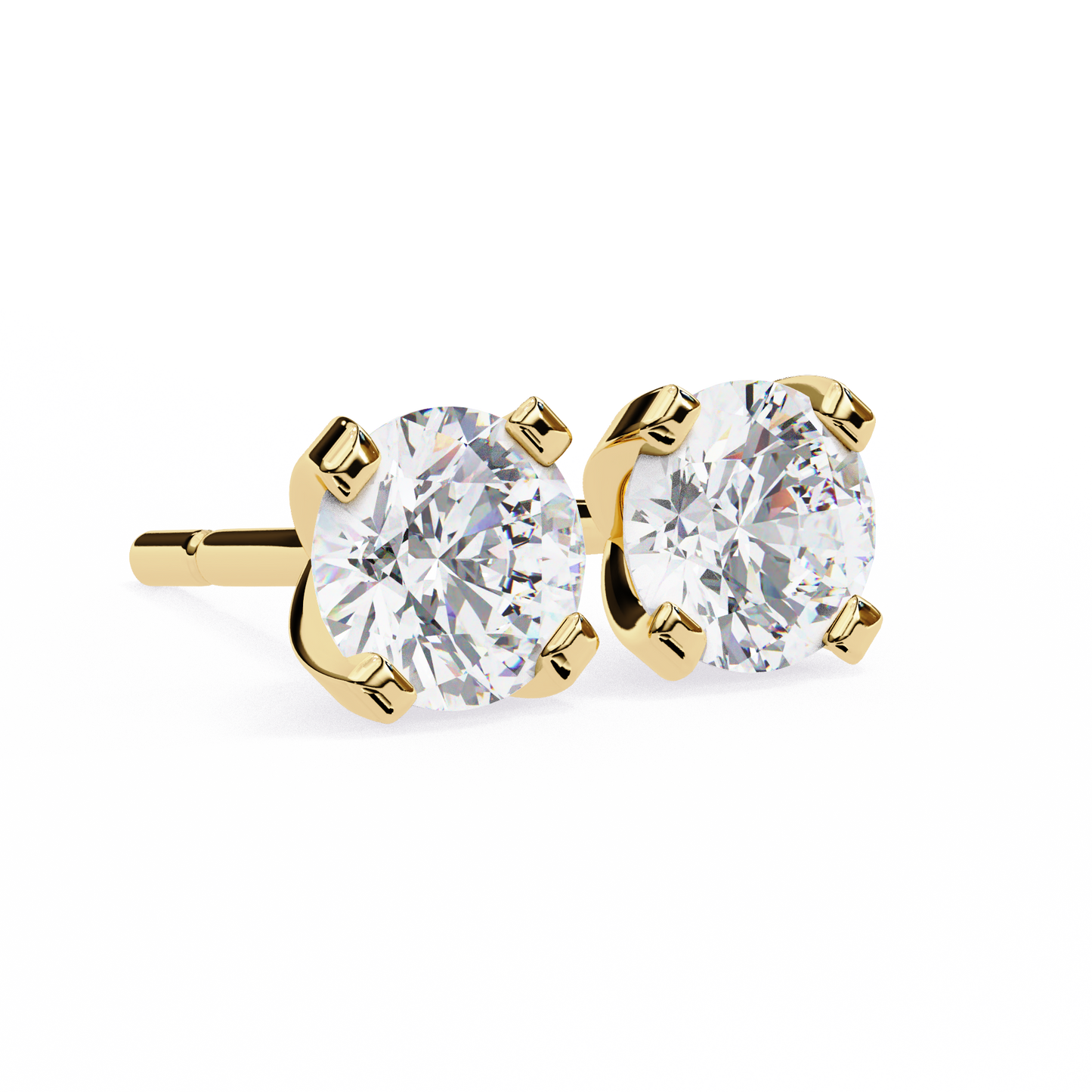2.57ct Round Lab-Grown Diamond Stud Earrings – Classic 4-Prong