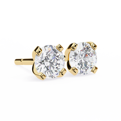 2.57ct Round Lab-Grown Diamond Stud Earrings – Classic 4-Prong