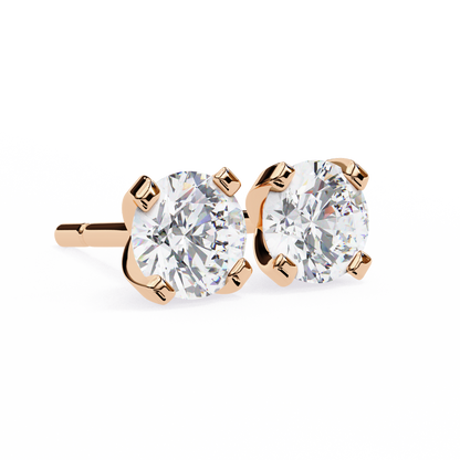 2.57ct Round Lab-Grown Diamond Stud Earrings – Classic 4-Prong