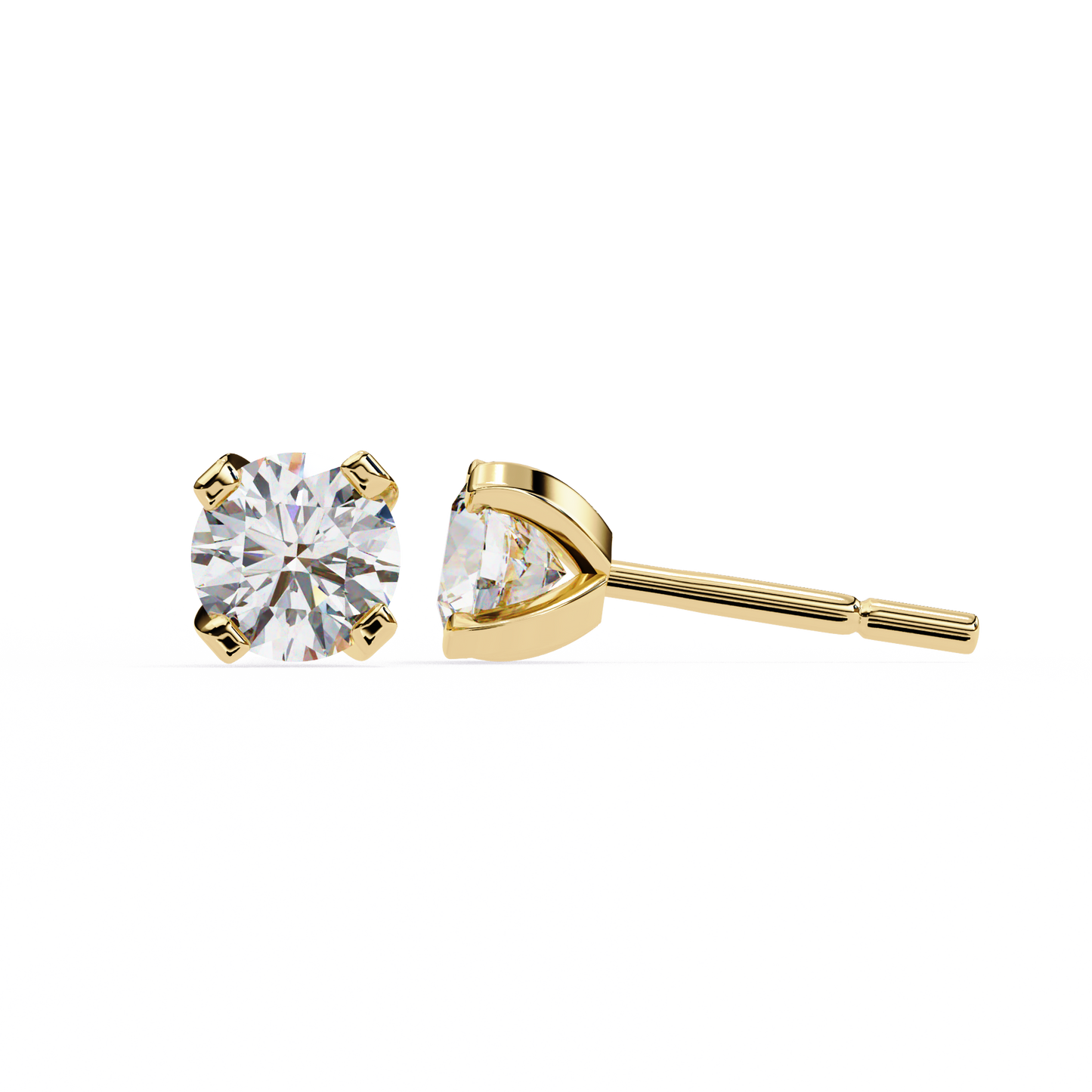 2.57ct Round Lab-Grown Diamond Stud Earrings – Classic 4-Prong