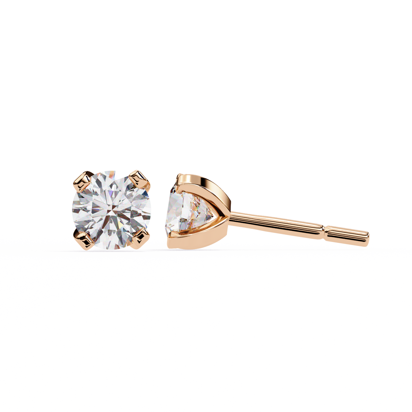 2.57ct Round Lab-Grown Diamond Stud Earrings – Classic 4-Prong