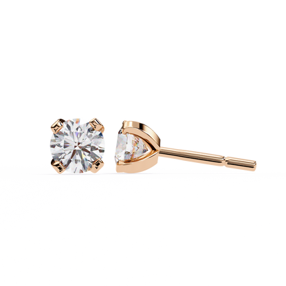 2.57ct Round Lab-Grown Diamond Stud Earrings – Classic 4-Prong