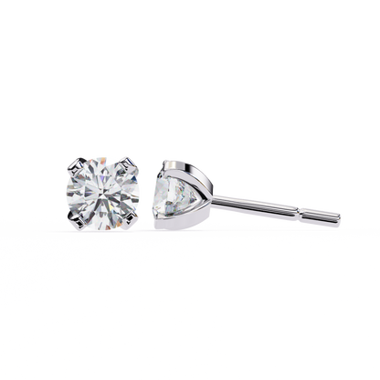 2.57ct Round Lab-Grown Diamond Stud Earrings – Classic 4-Prong