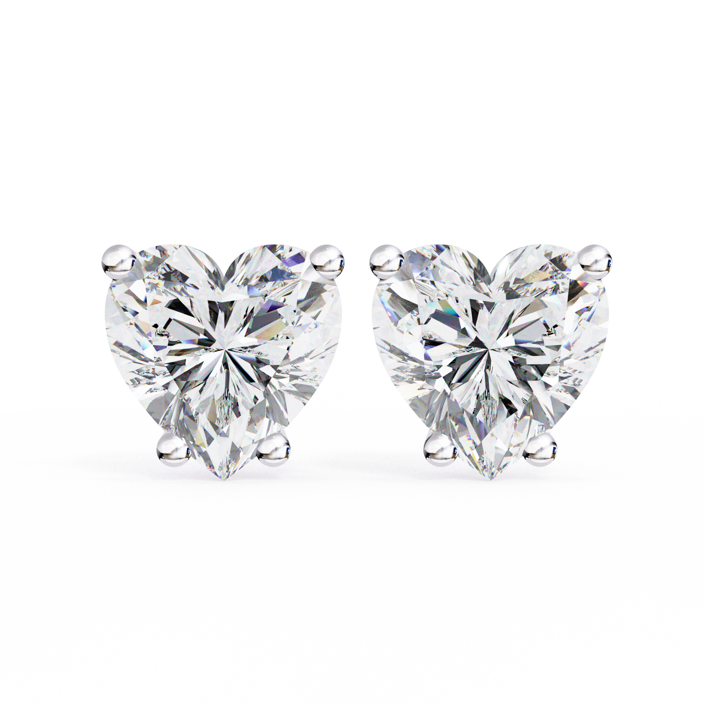 Eco Luxe 2.43 ct Heart-Cut Lab Diamond Stud Earrings