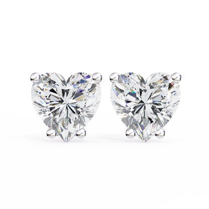 Eco Luxe 2.43 ct Heart-Cut Lab Diamond Stud Earrings