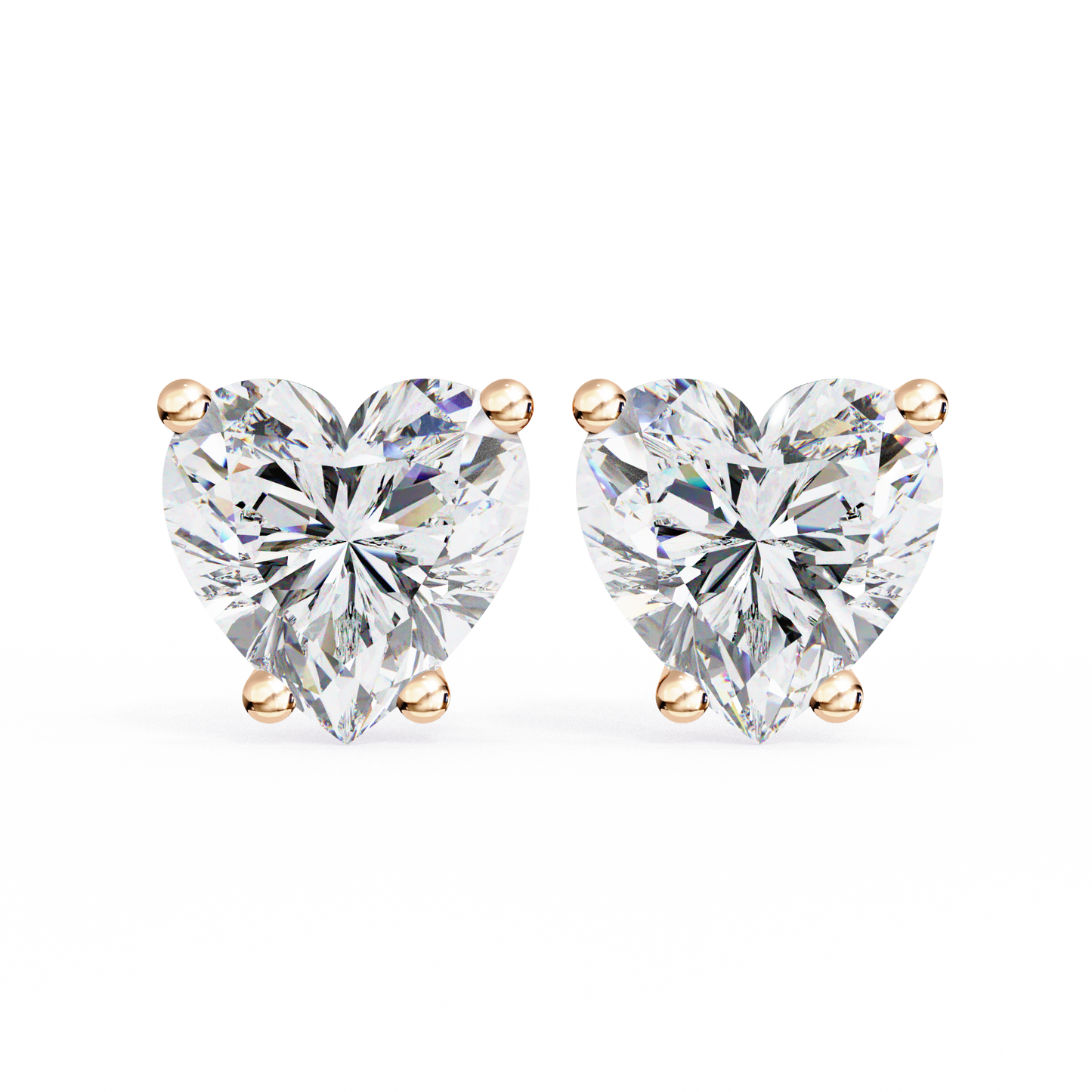 Eco Luxe 2.43 ct Heart-Cut Lab Diamond Stud Earrings