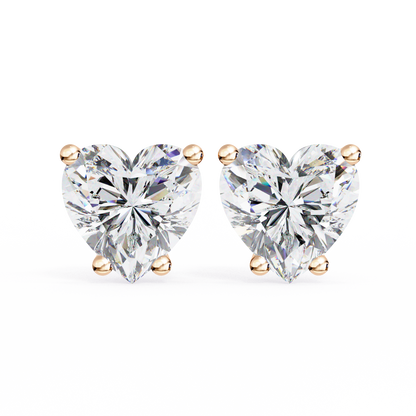 Eco Luxe 2.43 ct Heart-Cut Lab Diamond Stud Earrings