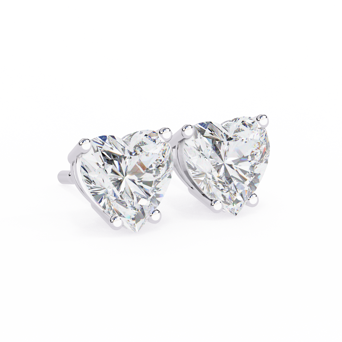 Eco Luxe 2.43 ct Heart-Cut Lab Diamond Stud Earrings
