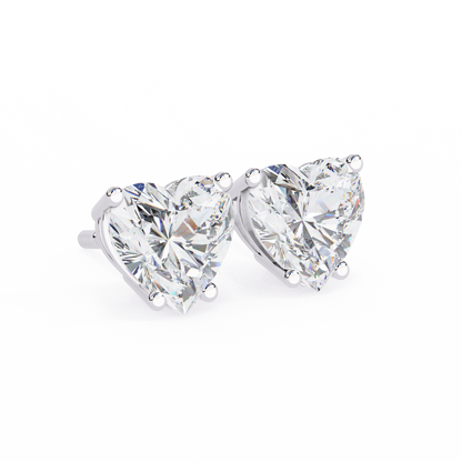 Eco Luxe 2.43 ct Heart-Cut Lab Diamond Stud Earrings